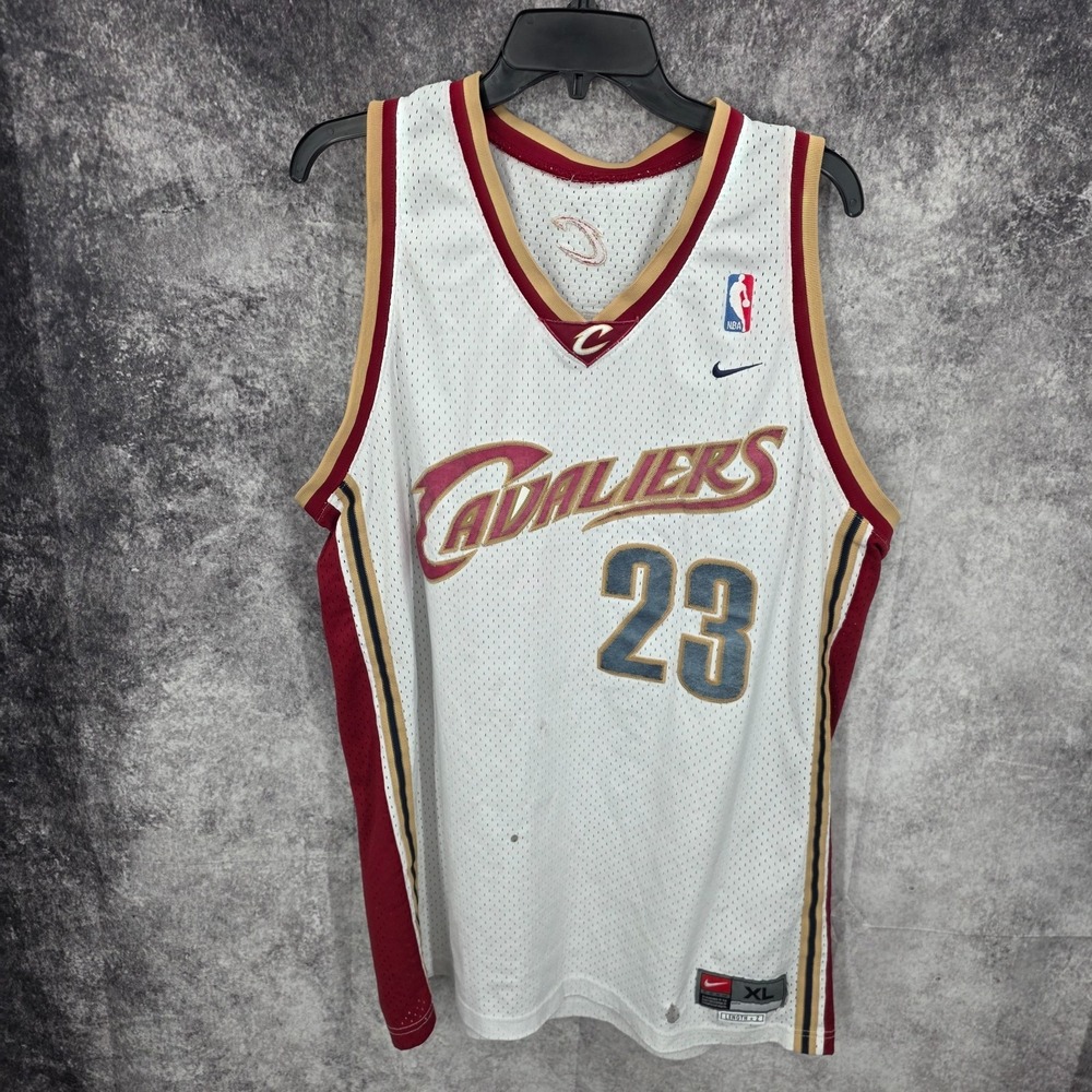 LeBron James #23 Cleveland Cavaliers Nike Jersey Mens XL White Red Basketball*
